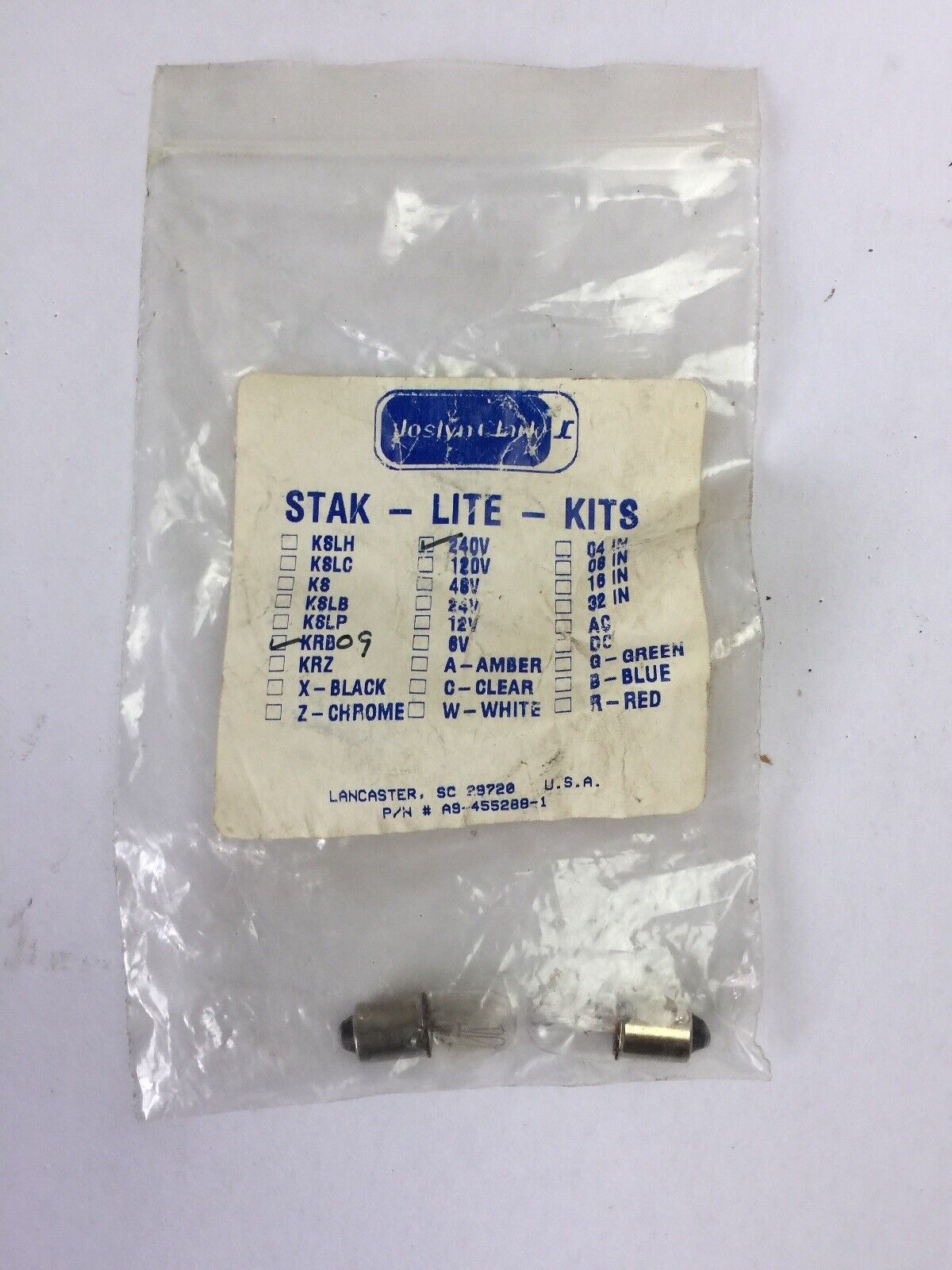 JOSLYN CLARK KRB09 BULB 240V 3/4W (2 IN BAG)