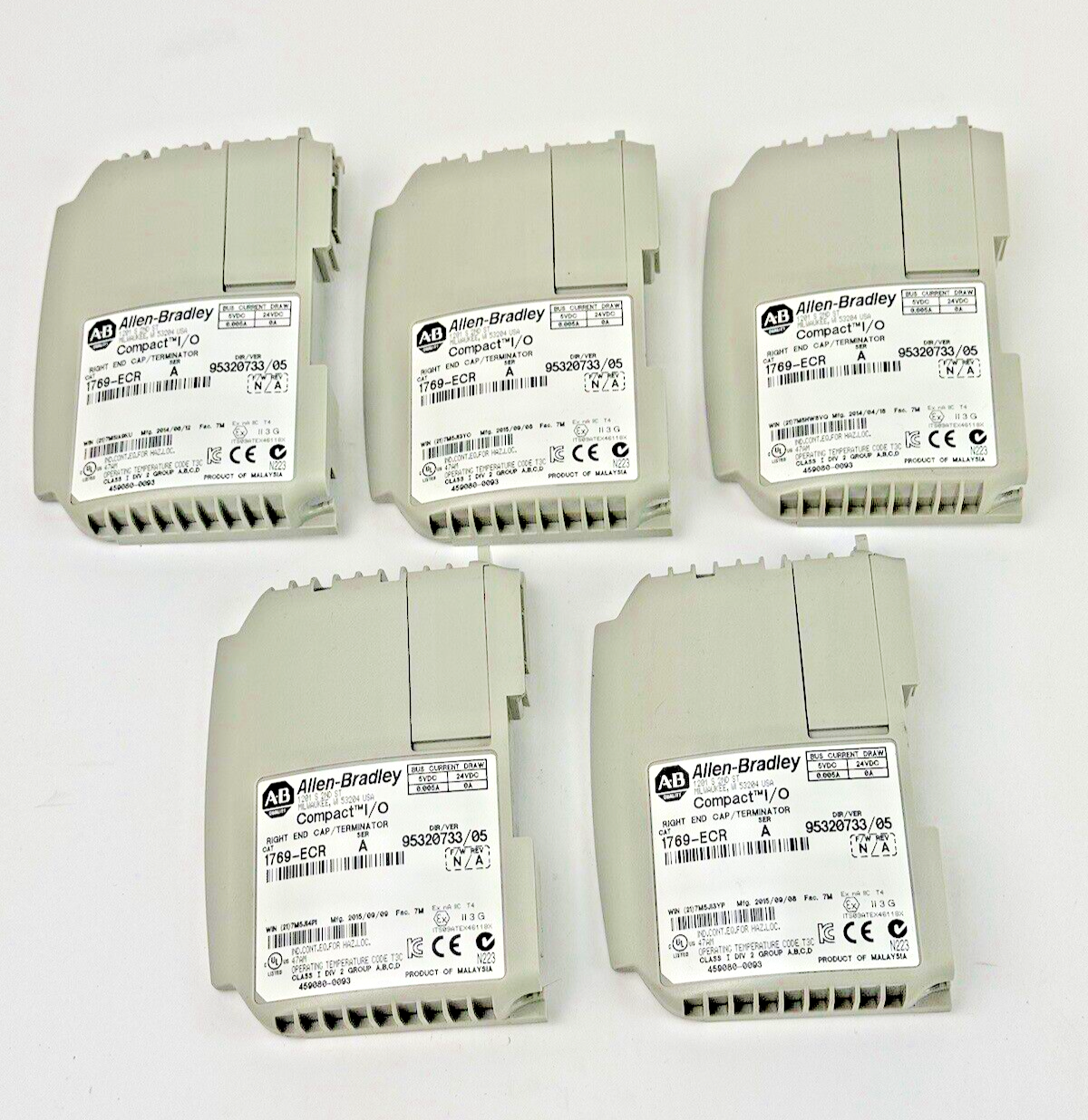 ALLEN-BRADLEY *LOT OF 5* - 1769-ECR SER. A F/W REV. N/A - COMPACT I/O RIGHT END