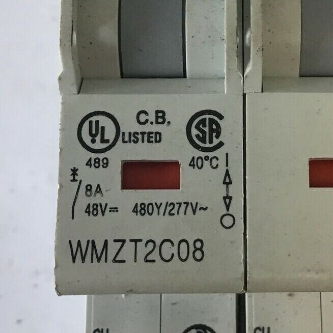 EATON WMZT2C08 CIRCUIT BREAKER 8A 480Y/277VAC 10KA 2POLE 50/60HZ***LOTOF2***