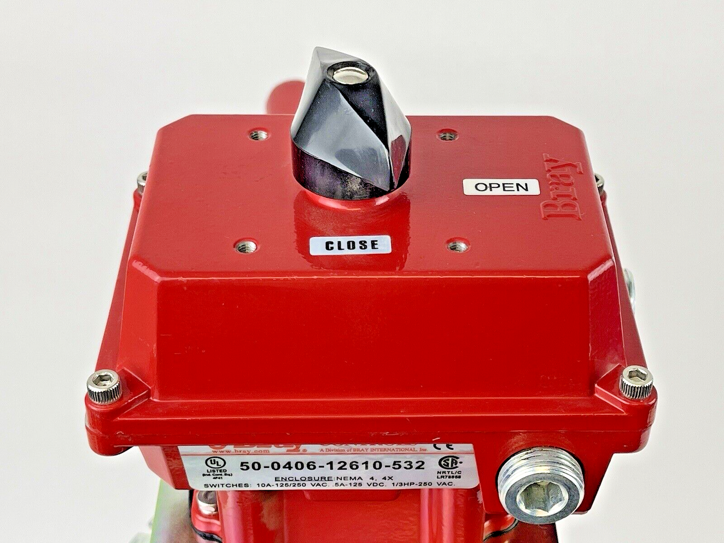 BRAY 50-0406-12610-532 VALVE STATUS MON/ 20-0800-92801 (560) - 8" BV/MAN. HANDLE