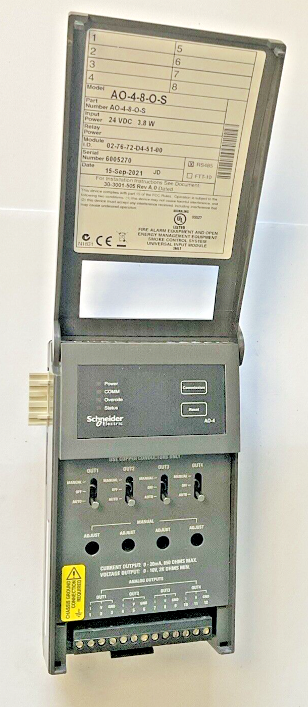 SCHNEIDER ELECTRIC AO-4-8-O-S I/O MODULE 24VDC 3.8W