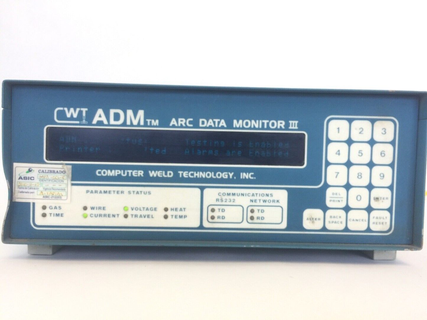COMPUTER WELD TECHNOLOGY INC. A3A0149 ADM III MODEL D ADM ARC DATA MONITOR III