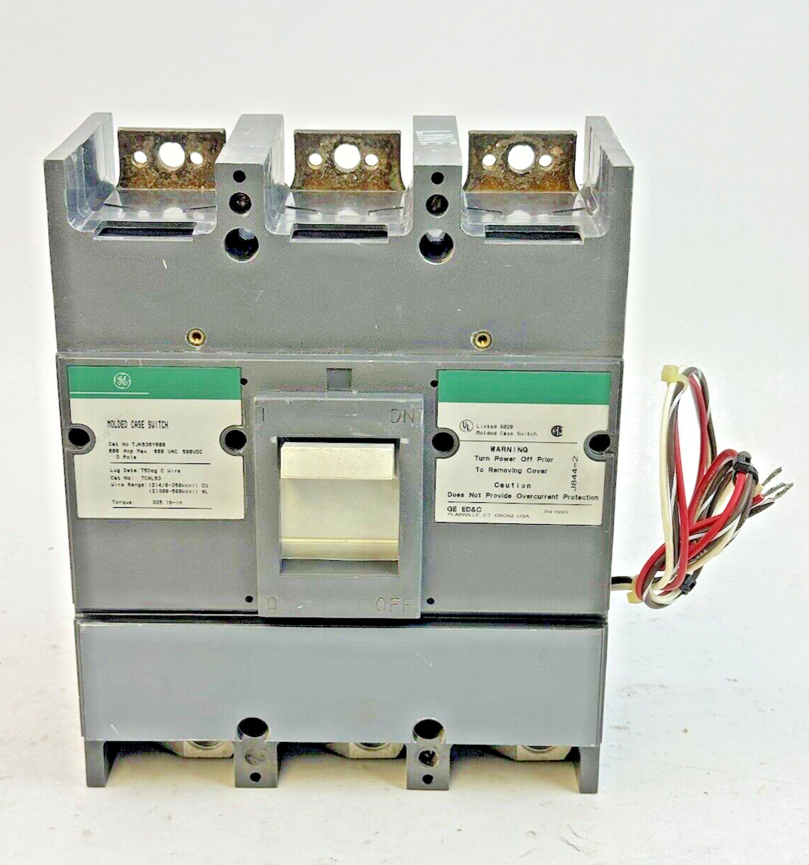 GE - TJK636Y600 - MOLDED CASE SWITCH W/ AUXILIARY SWITCH- 3 POLE/600VAC/600A