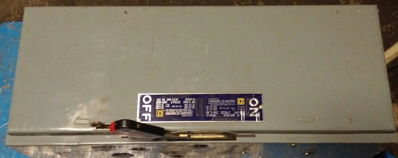 Square D QMB224W Series E1 200 Amp 2 Pole 240 Volt Fusible Panel Board Switch