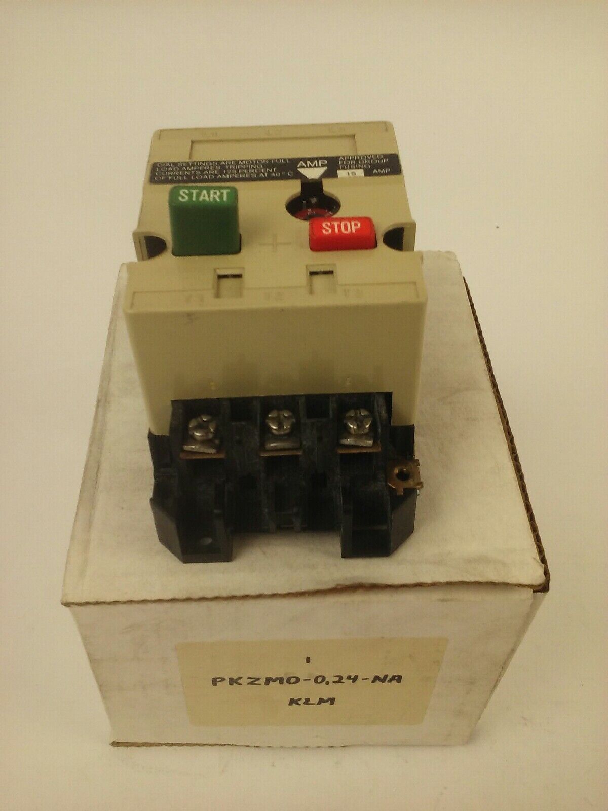 KLOCKNER MOELLER PKZM0-2,4-NA MOTOR STARTER 15A 3P 600V 10HP, PKZM0-0,24-NA