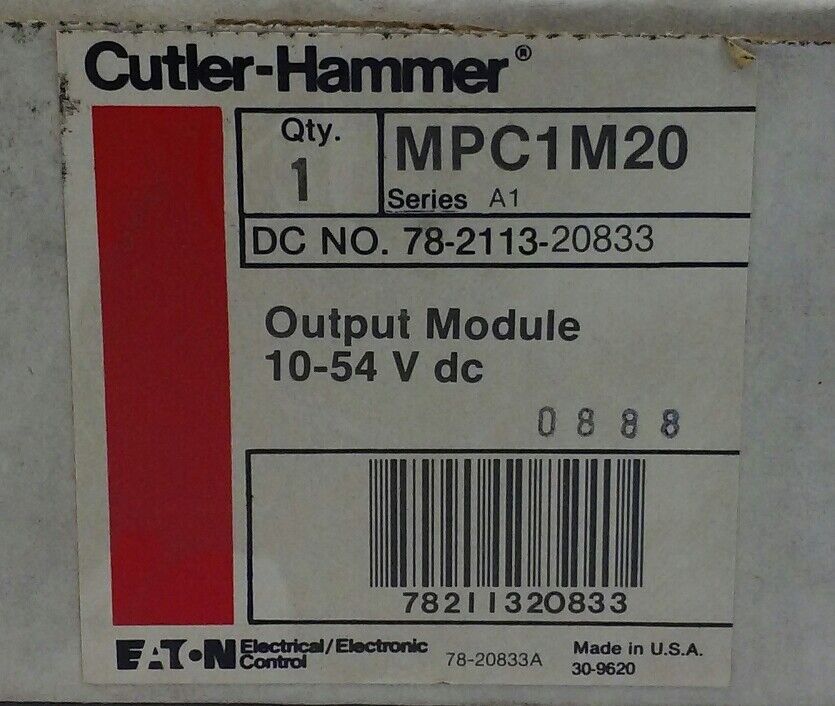 Eaton Cutler Hammer MPC1M20 DC OUTPUT MODULE -- 10-54 V DC -- (MPC-1M20) **NEW**