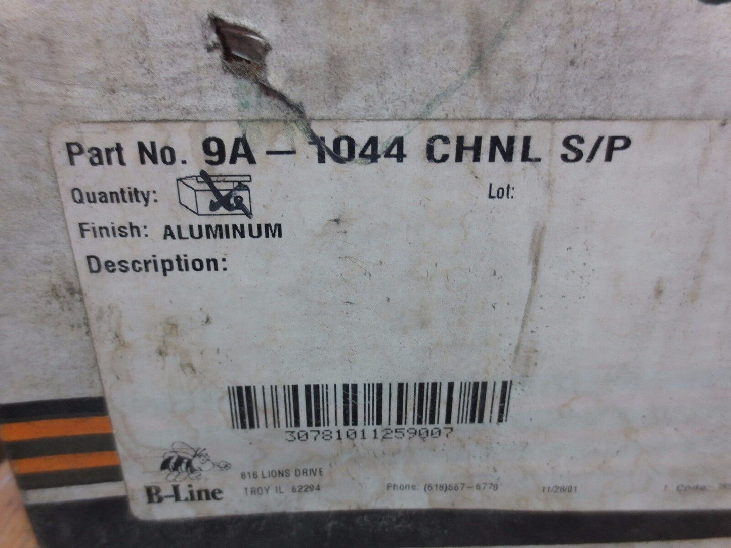 COOPER B-LINE 9A-1044 CHANNEL SPLICE PLATES - NO SCREWS - ALUMINUM - LOT of 20
