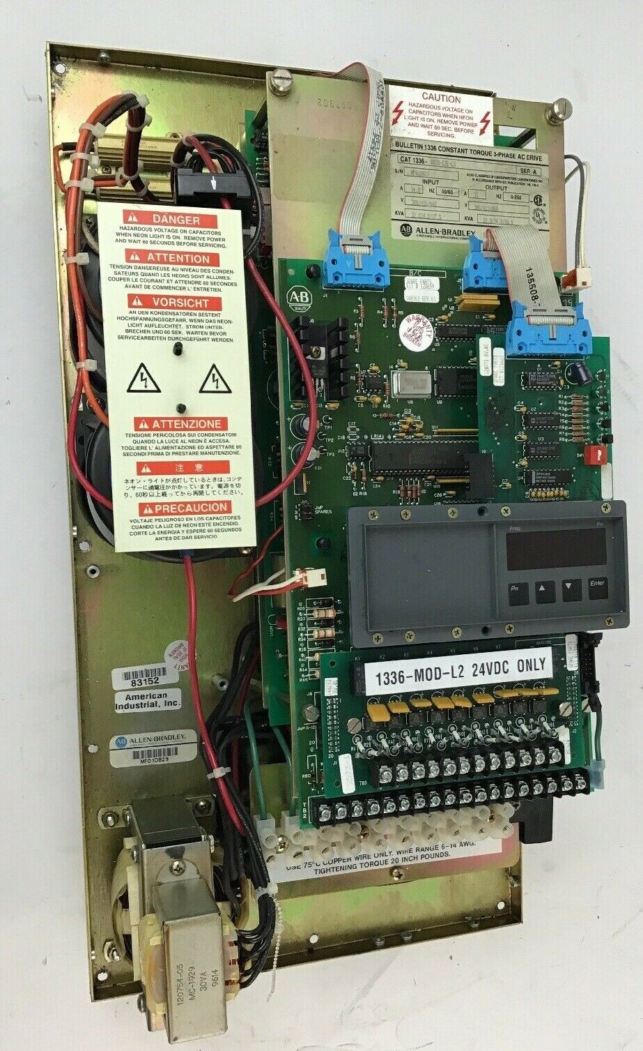 ALLEN BRADLEY AC DRIVE 1336-B020-EJE-L3***PART ONLY***FAN BROKEN***
