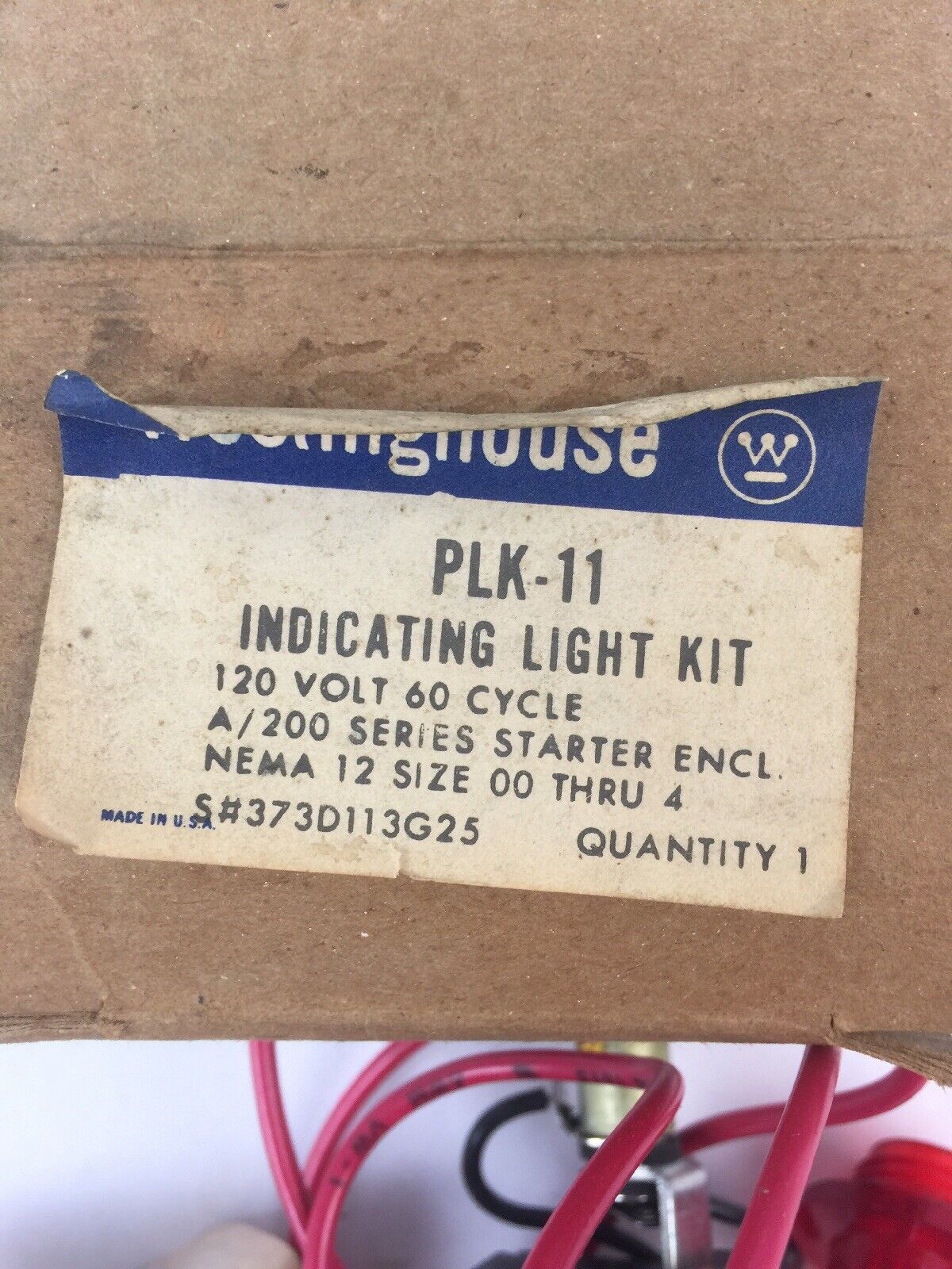 WESTINGHOUSE PLK-11 INDICATING LIGHT KIT 120C 60CY