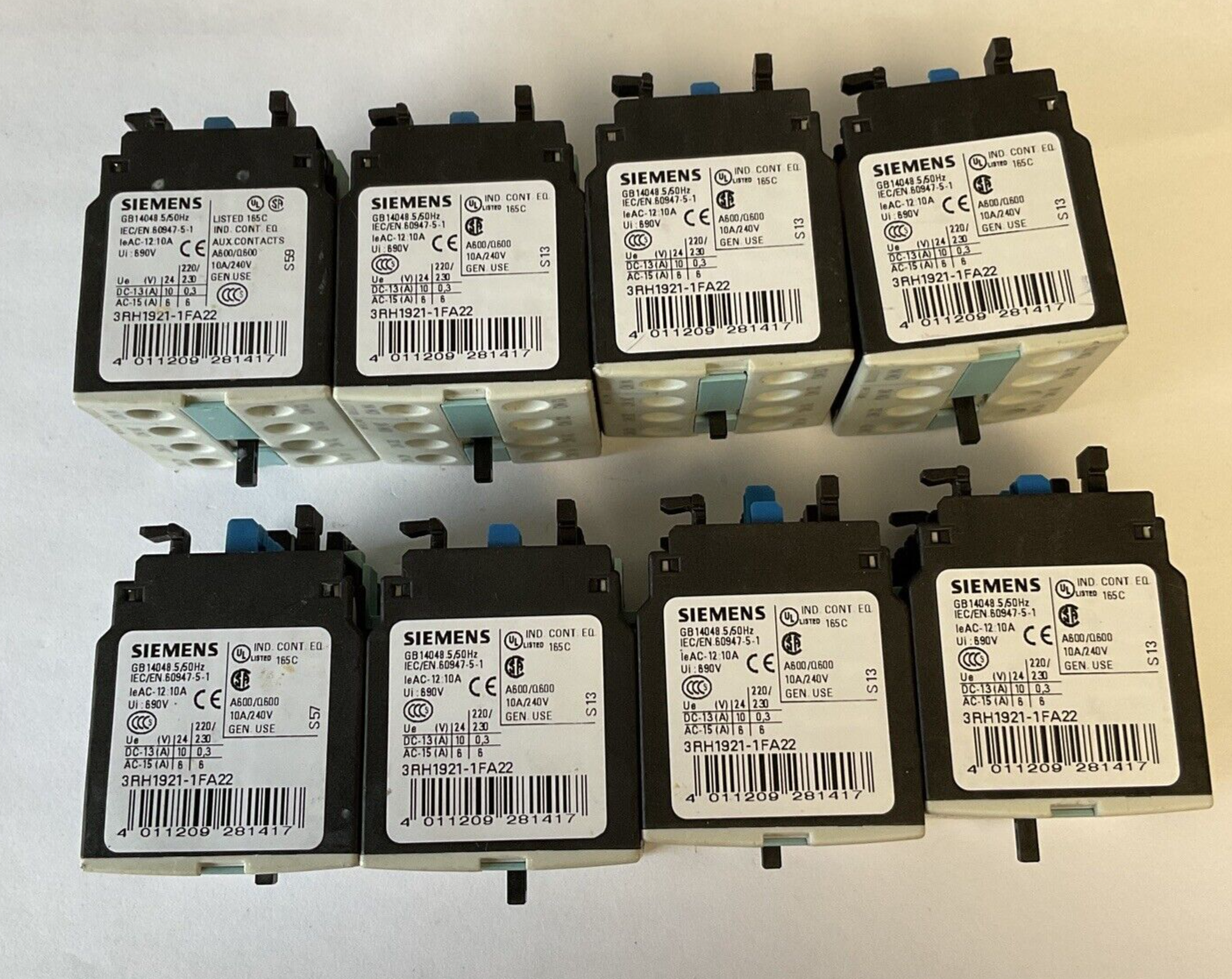 SIEMENS 3RH1921-1FA22 CONTACT BLOCK 10A 240V****LOTOF8****
