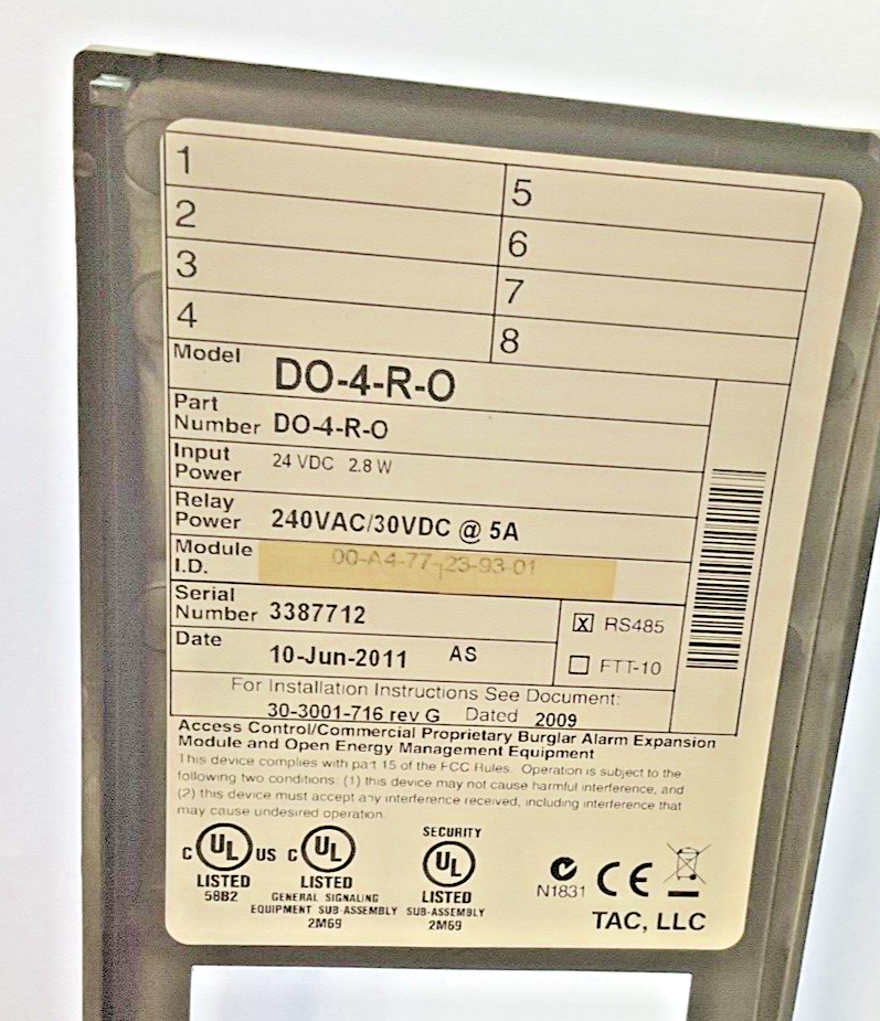 SCHNEIDER ELECTRIC DO-4-R-O I/O MODULE 24VDC 2.8W