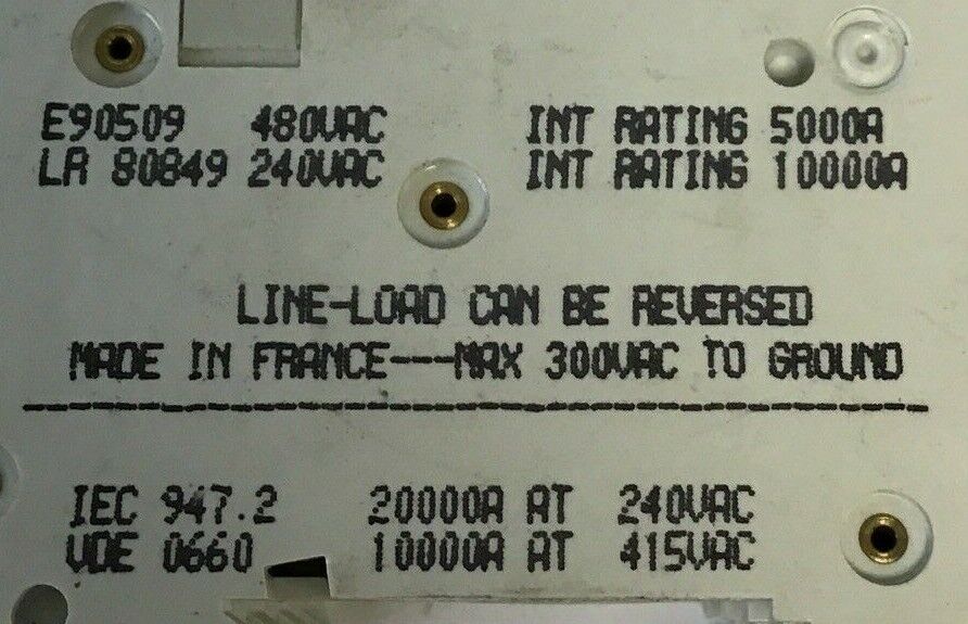 MERLIN GERIN multi9 C60N CIRCUIT BREAKER 3A-type B, 480VAC