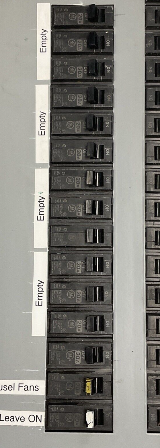 GENERAL ELECTRIC AQF3301ATX PANELBOARD 125A 3PH 208Y/120VOLTS