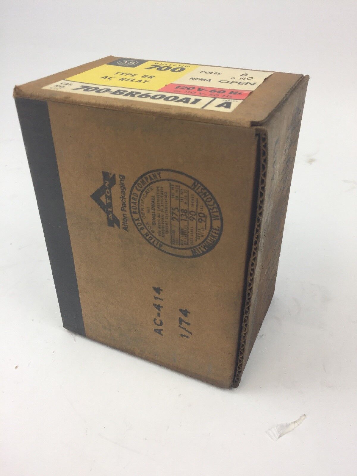 ALLEN BRADLEY 700-BR600A1 AC RELAY TYPR BR 6 POLE 120V 60HZ 110V 50HZ SERIES A