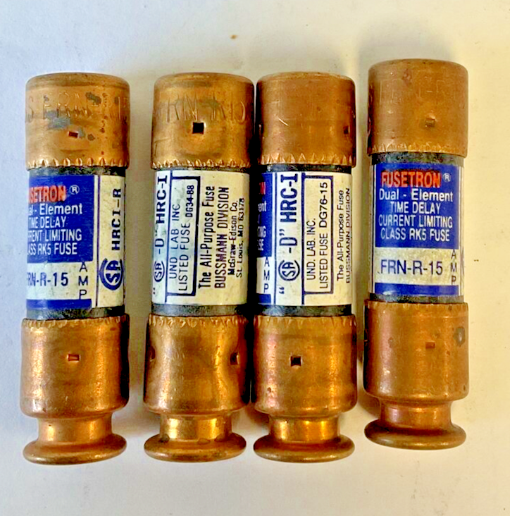 BUSSMANN FRN-R-15(4),FRN-R-12(1),FRN-R-10(2),FRN-R-8(2) FUSE ***LOT OF 9***