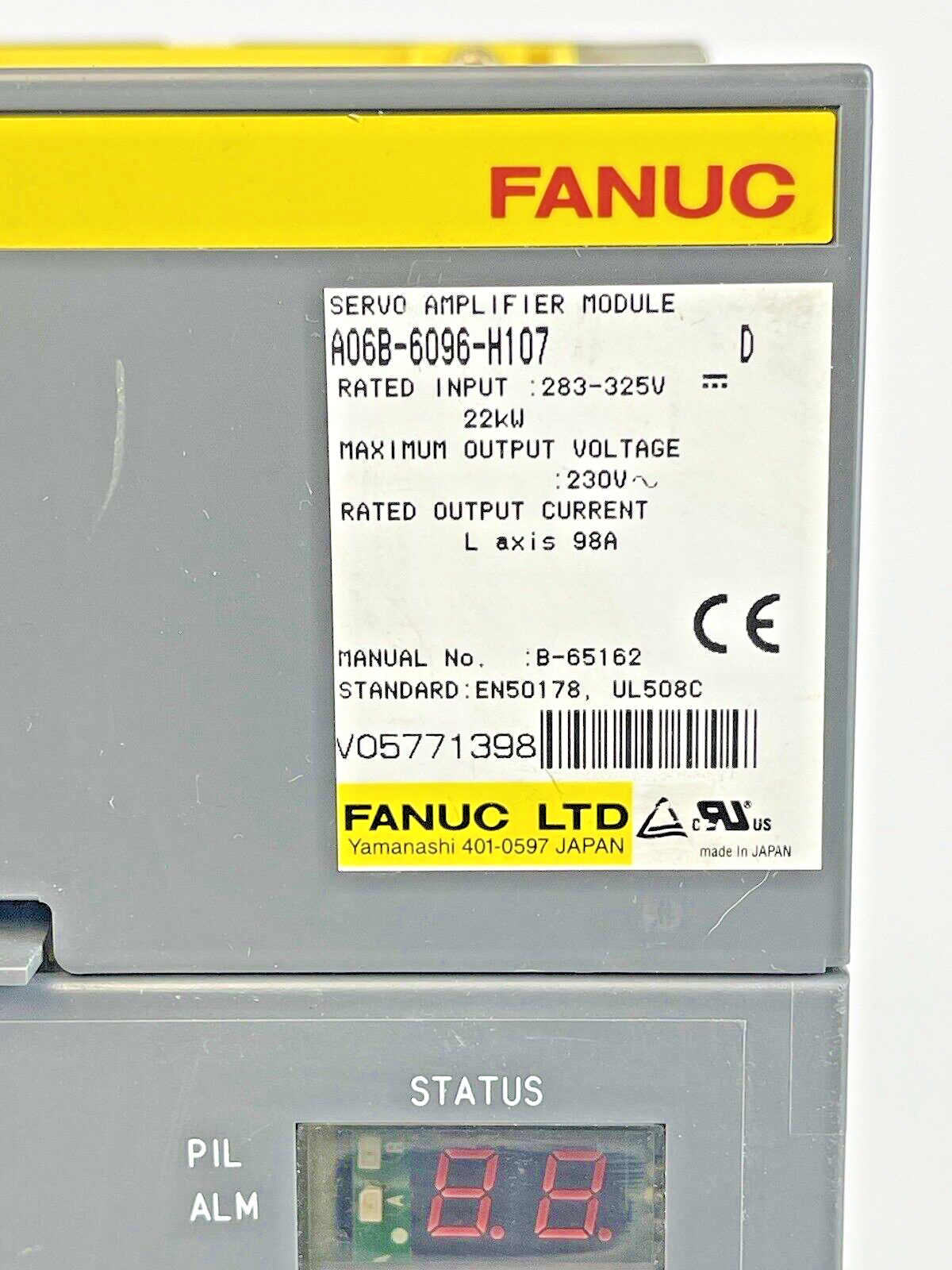 FANUC - A06B-6096-H107 - SERVO DRIVE - 283-325V, 22kW, 98 A