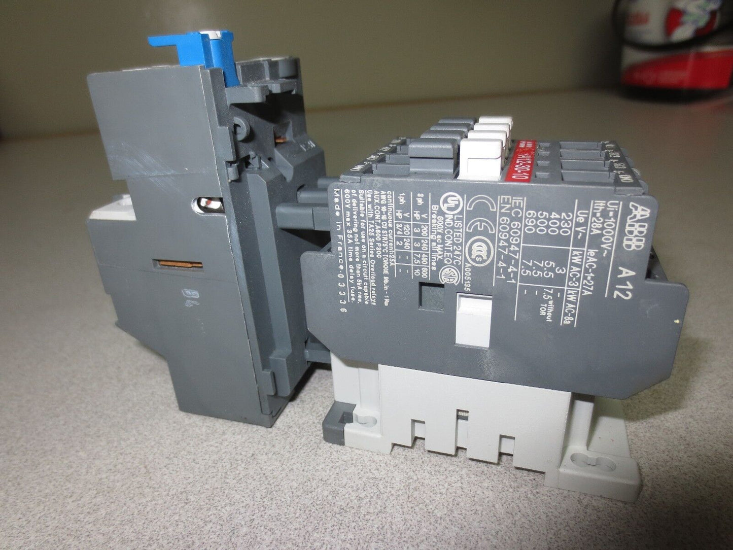 ABB A12-30-10 CONTACTOR + TA25 DU OVERLOAD RELAY ASSEMBLY