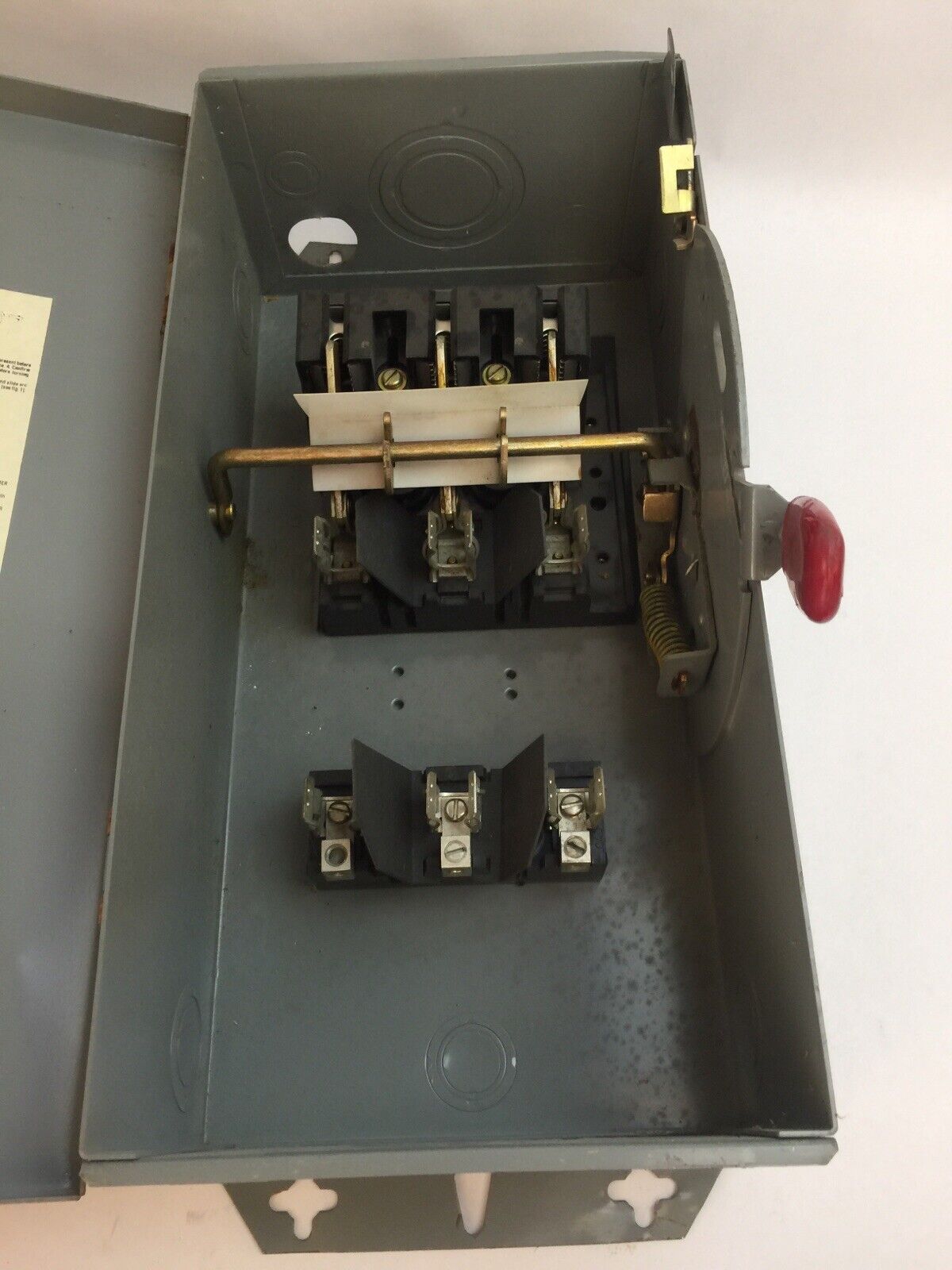 WESTINGHOUSE HFN361 FUSIBLE HD SAFETY SWITCH 600VAC 30AMP TYPE 1 ENCLOSURE 20HP