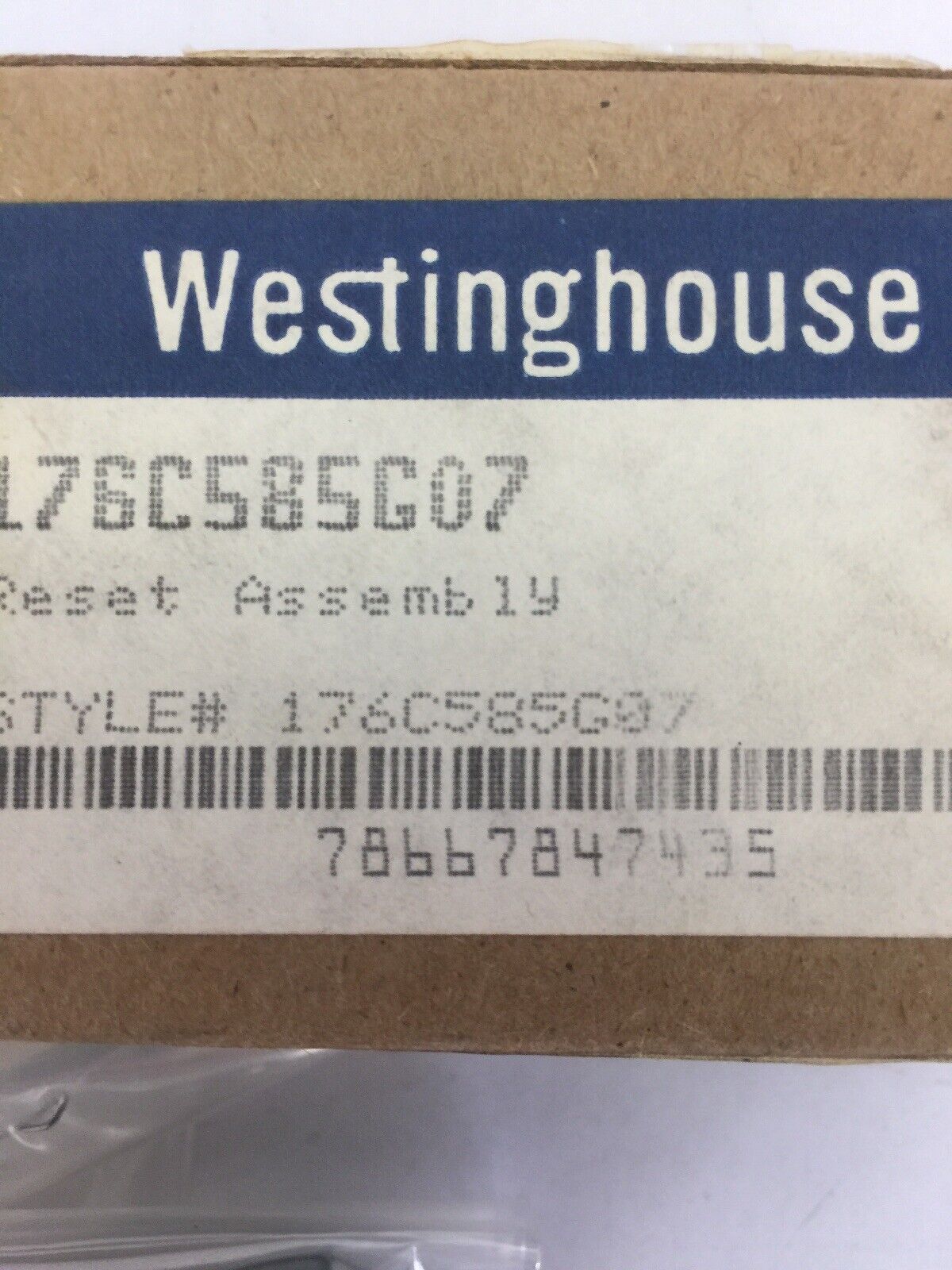 WESTINGHOUSE 176C585G07 RESET ASSEMBLY