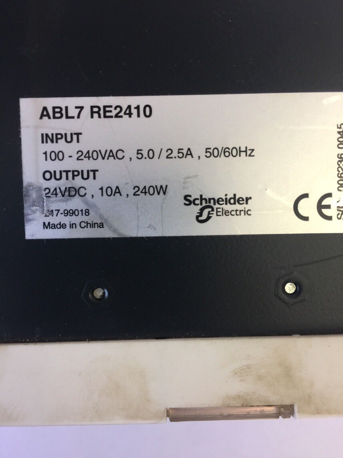 TELEMECANIQUE ABL7 RE2410 POWER SUPPLY MODULE INPUT 100-240VAC OUTPUT 24VDC