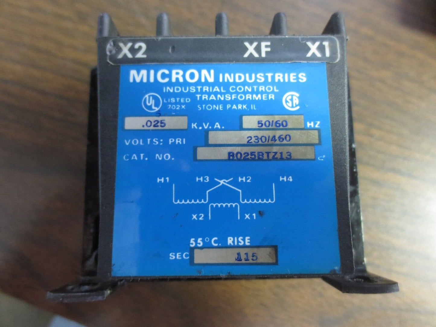 IMPERVITRAN B025BTZ13 CONTROL TRANSFORMER 230/460V-- 120V, .025kVA