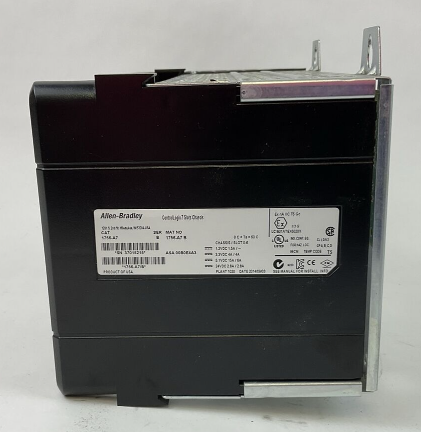 ALLEN BRADLEY 1756-PA72 SER C AC POWER SUPPLY 1756-A7 7 SLOT CHASIS SER B