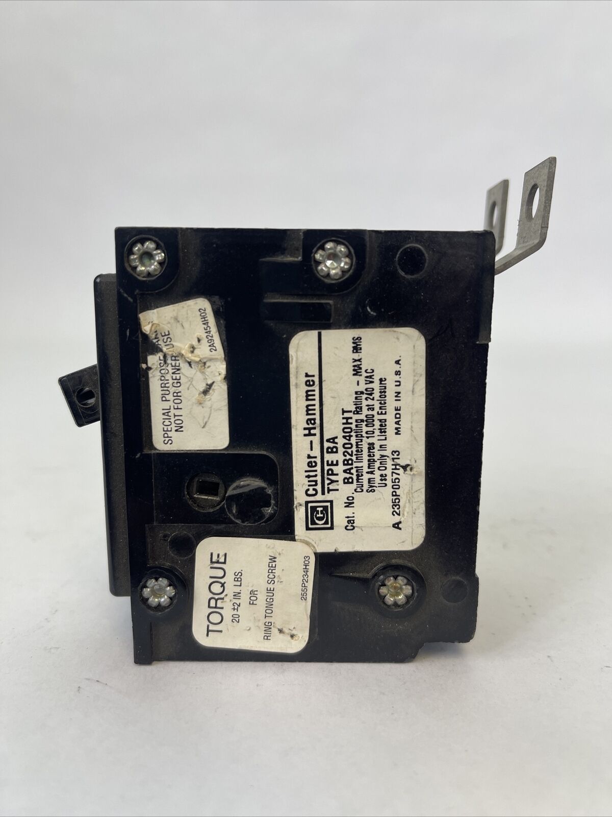 CUTLER HAMMER / WESTINGHOUSE BAB2040HT CIRCUIT BREAKER 40AMP 2POLE 240VAC