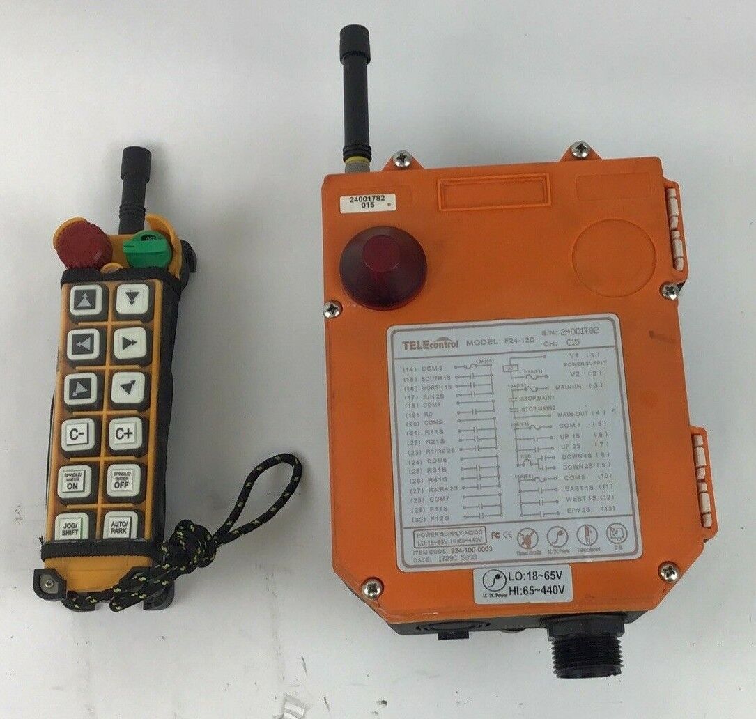 TELECONTROL F24-12D REMOTE CONTROL RECEIVER CH:015 65V-440V W/F24-12D TX REMOTE