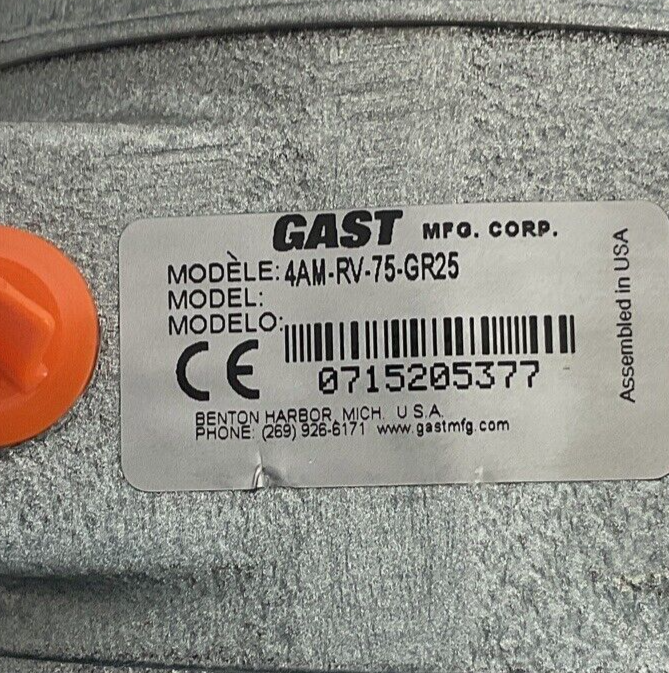 GAST 4AM-RV-75-GR25 AIR MOTOR