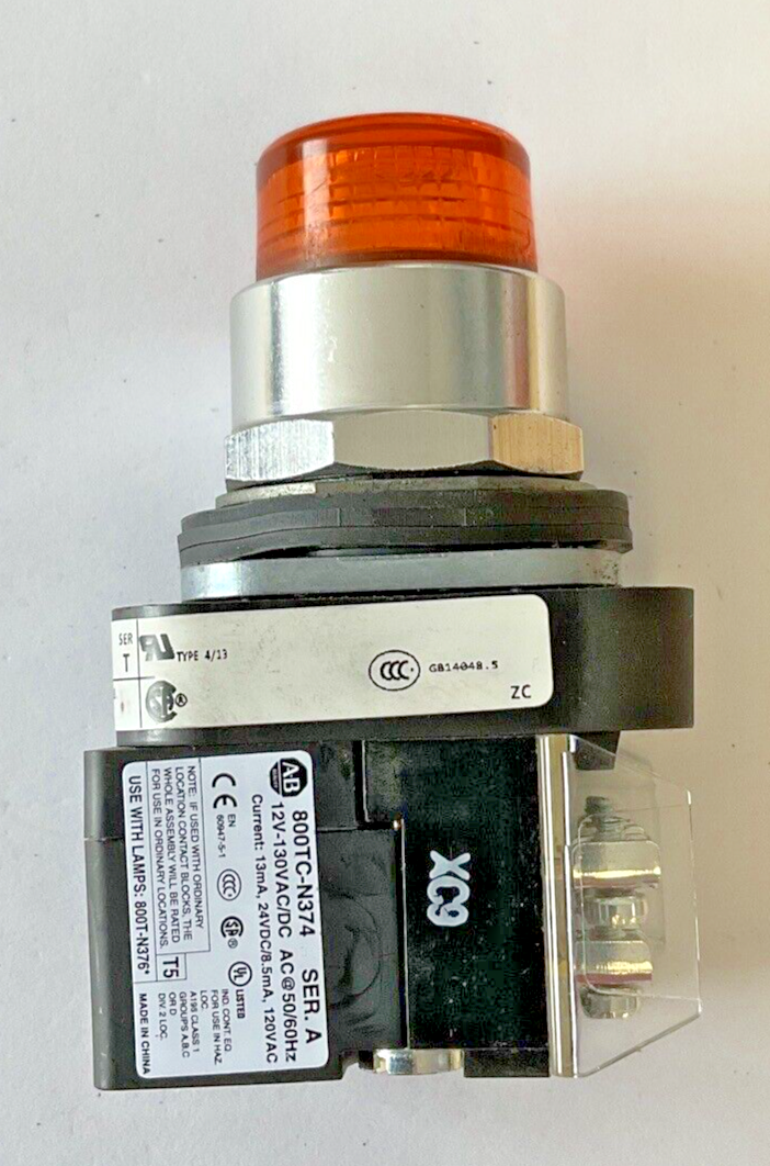 ALLEN BRADLEY 800T-SB00XX MOMENTARY PUSH BUTTON SER.T W/800TC-N374 SER.A