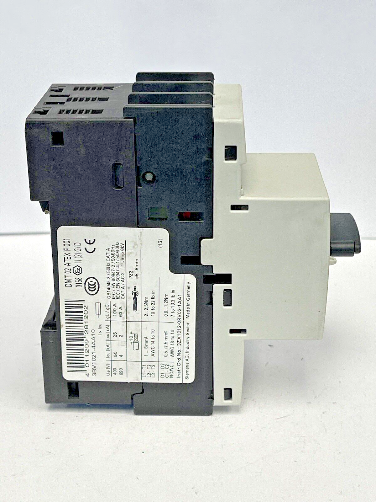 SIEMENS - 3RV1021-4AA10 - CIRCUIT BREAKER / MOTOR PROTECTOR