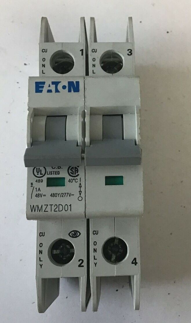 EATON WMZT2D01 CIRCUIT BREAKER 1A 480Y/277VAC 10KA 2POLE 50/60HZ***LOTOF2***