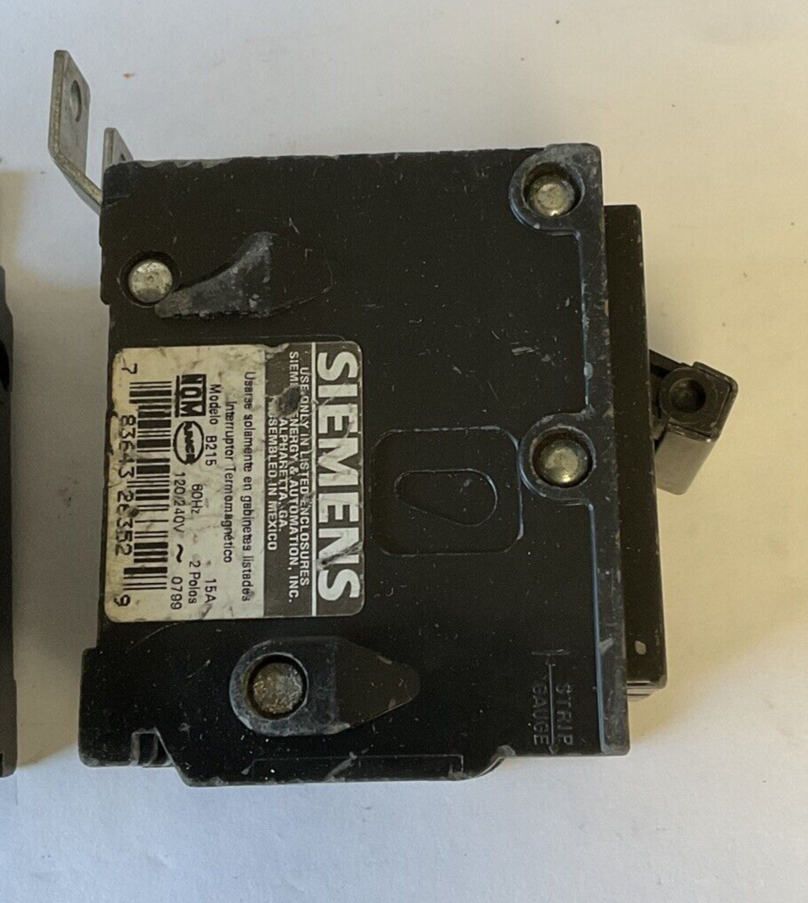 SIEMENS B215 CIRCUIT BREAKER 15AMP 2POLE 120/240VAC TYPE BL***LOTOF3***