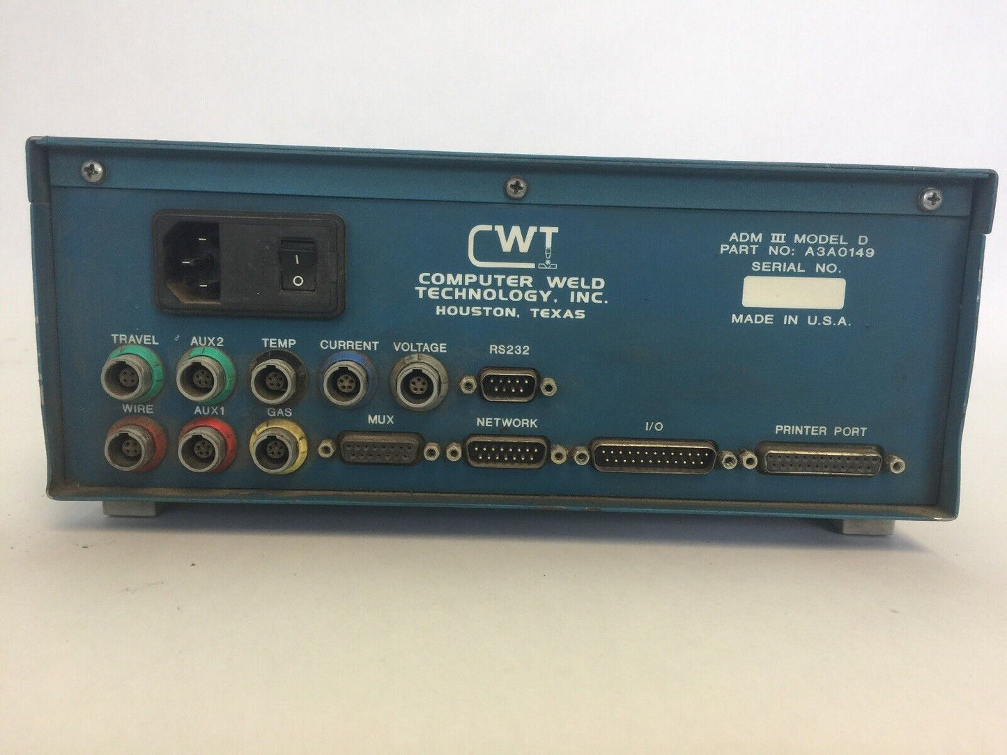 COMPUTER WELD TECHNOLOGY INC. A3A0149 ADM III MODEL D ADM ARC DATA MONITOR III