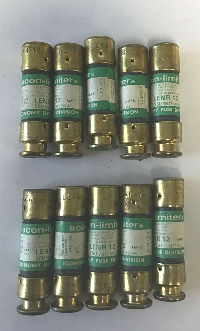 ECONOMY LENR 12 FUSE CLASS RK5 ECON-LIMITER 250VAC 12A ***LOTOF10***