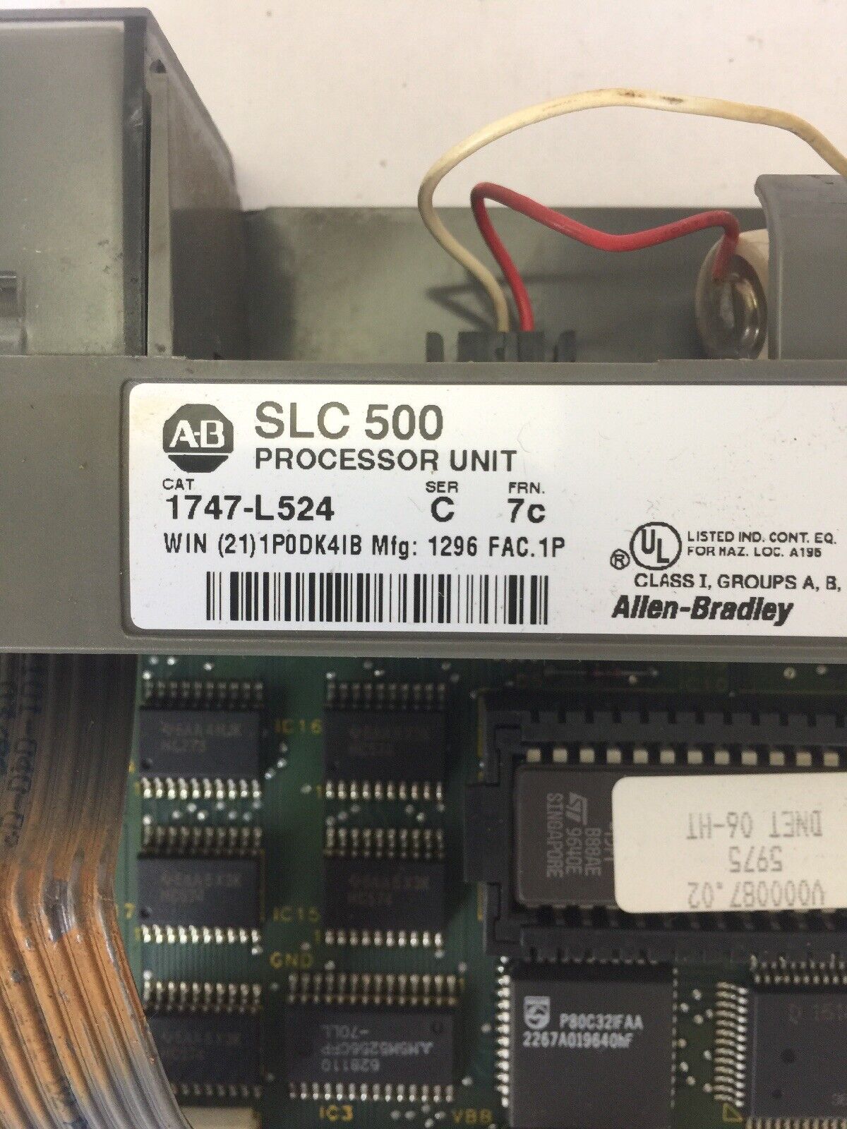 ALLEN BRADLEY 1747-L524 PROCESSOR UNIT SER C FRN 7C SLC 500