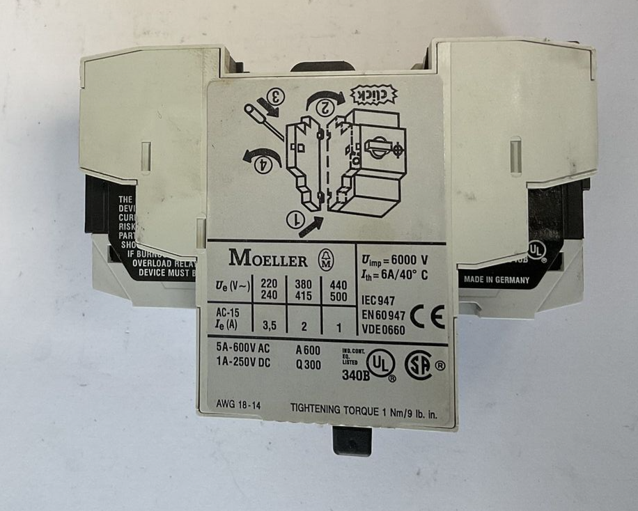 MOELLER PKZM0-1.6 MOTOR PROTECTOR SER.2 50-60HZ 600VAC