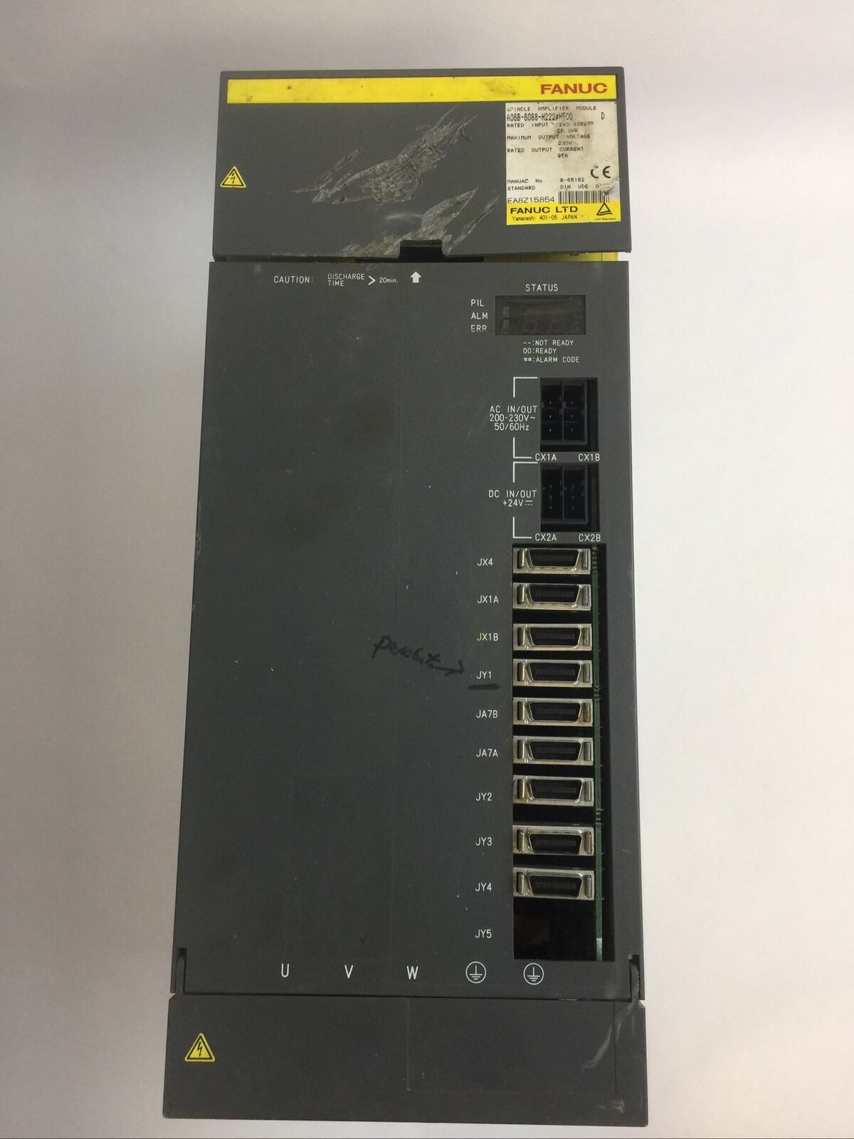 FANUC A06B-6088-H222#H500 SPINDLE AMPLIFIER MODULE INPUT 325VDC OUTPUT 230VAC
