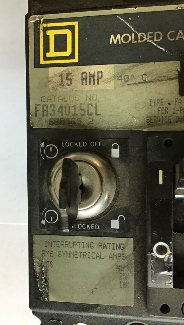 SQUARE D FC34015CL CIRCUIT BREAKER 480VAC 15A