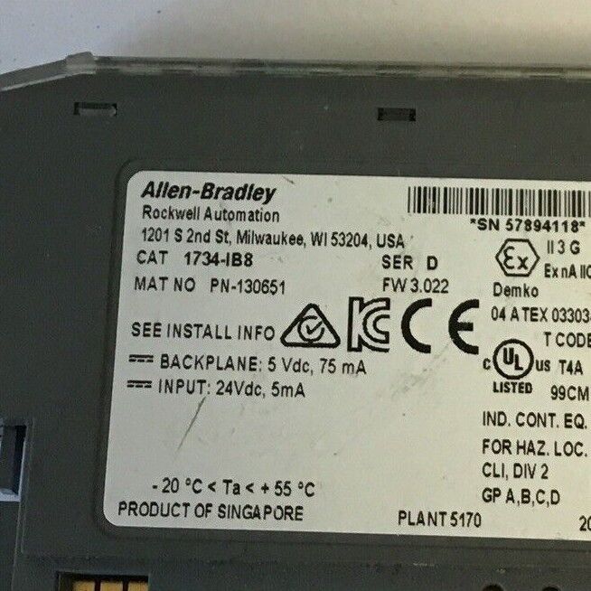 ALLEN BRADLEY 1734-IB8 SINK INPUT 24VDC SER.D