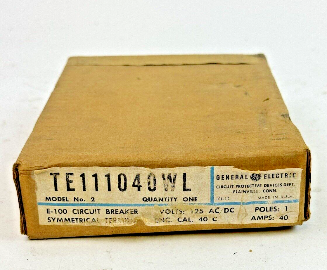 GE - TE111040WL - CIRCUIT BREAKER - 1 POLE, 125 V AC/DC, 40 A - NEW