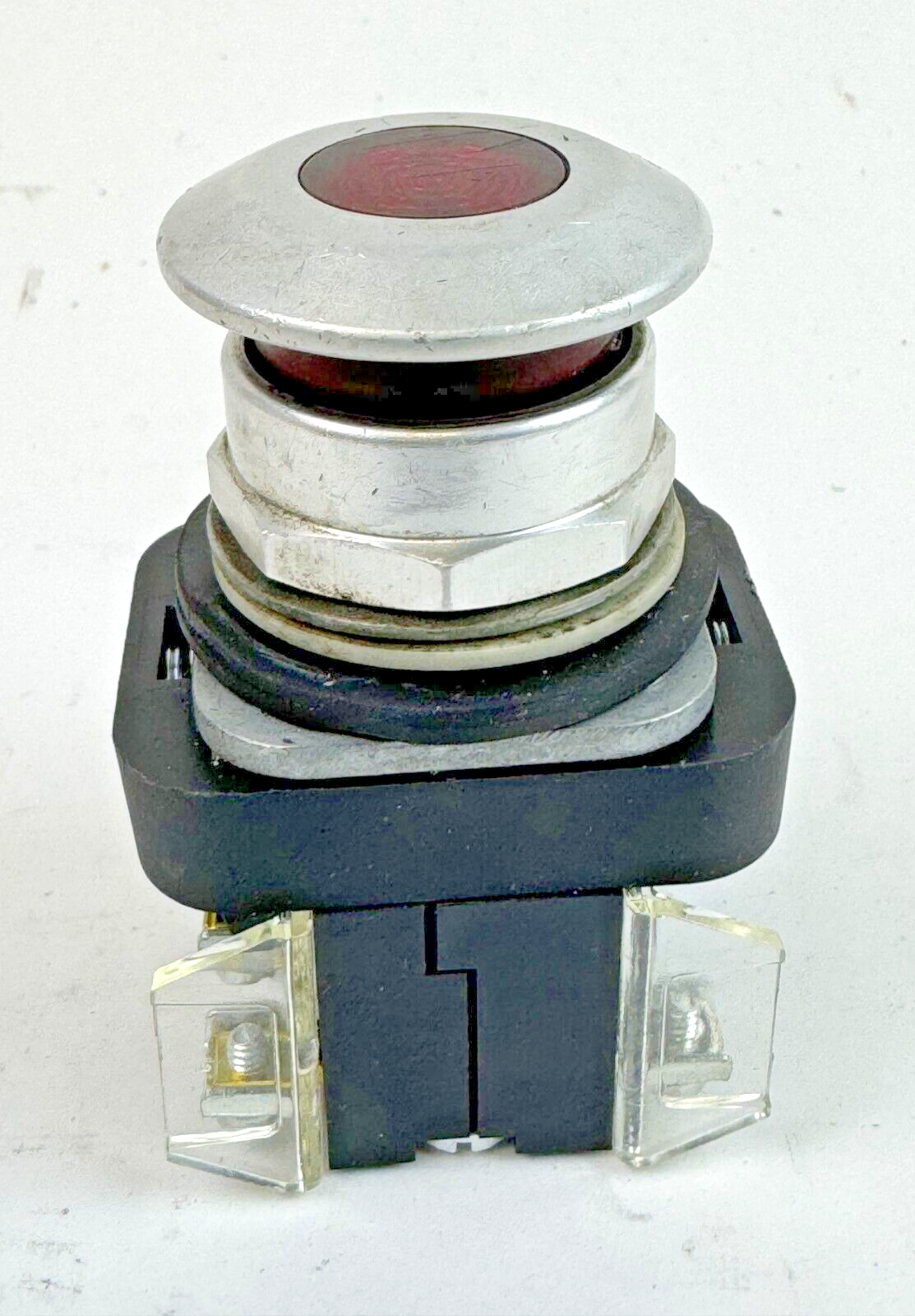 ALLEN-BRADLEY - 800T-FXQ24RA1 SER. T - RED MUSHROOM PUSH/PULL BUTTON W/ BLOCK