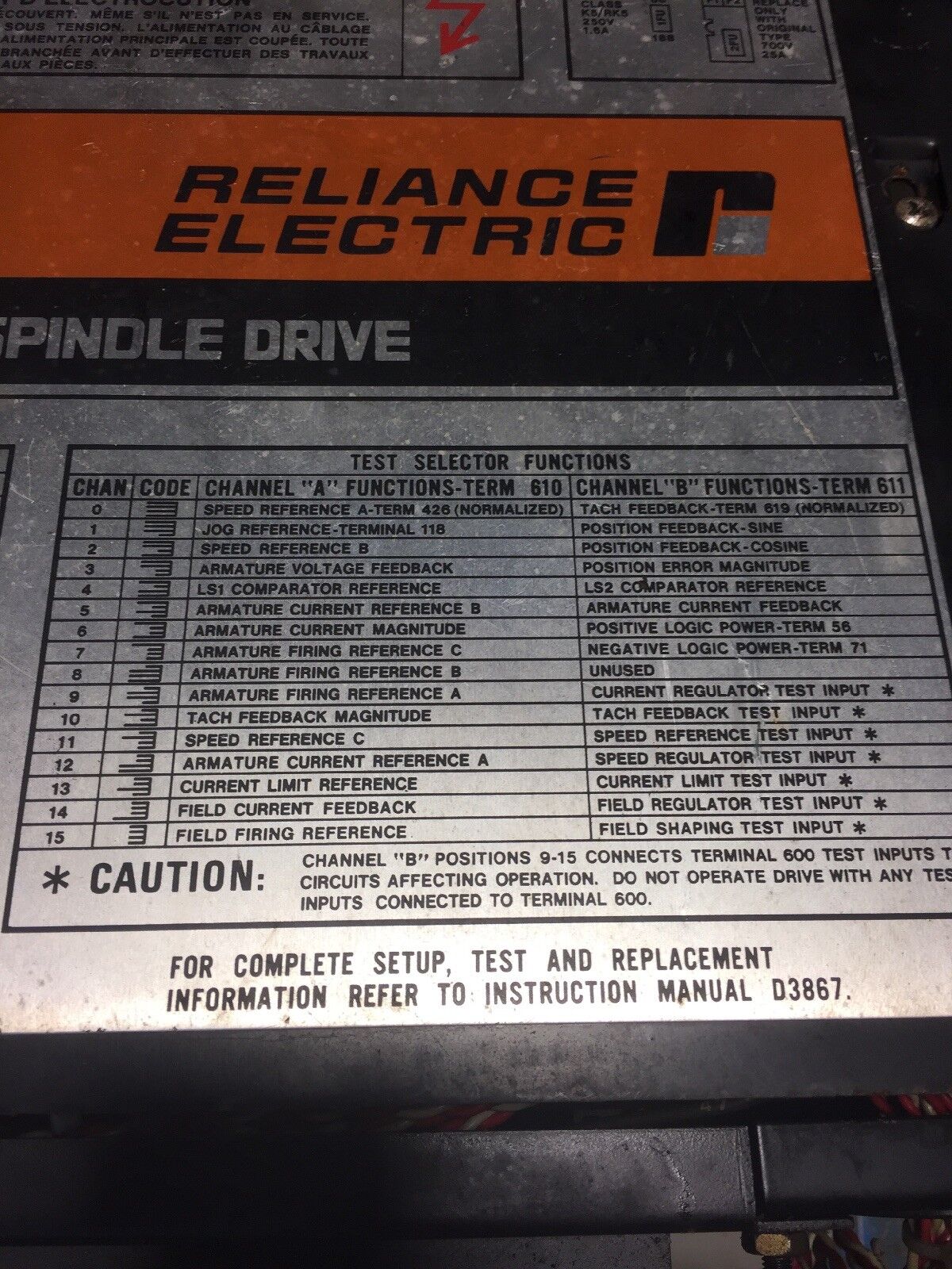 RELIANCE ELECTRIC MX PAK PLUS VS SPINDLE DRIVE 801429-21TE.