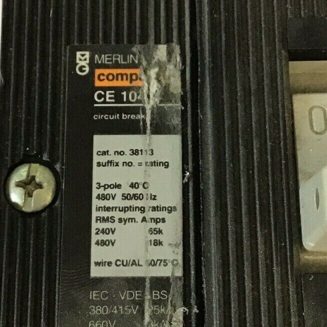 MERLIN GERIN COMPACT CE 104N 38113 15AMP CIRCUIT BREAKER