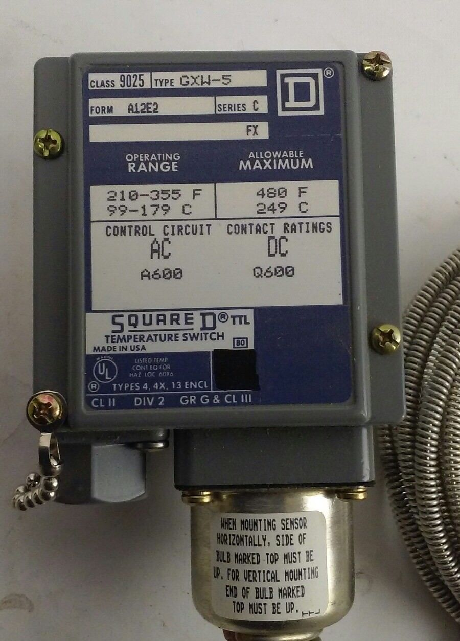 Square D 9025-GXW-5 Series C Temperature Switch (9025GXW5A12E2) (NEW IN BOX)