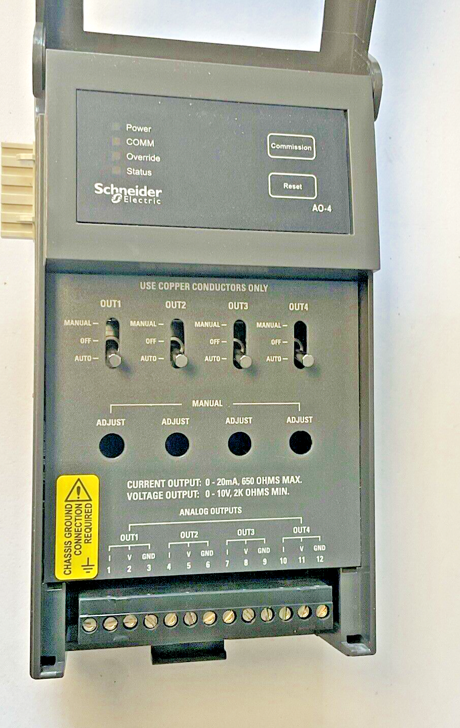 SCHNEIDER ELECTRIC AO-4-8-O-S I/O MODULE 24VDC 3.8W