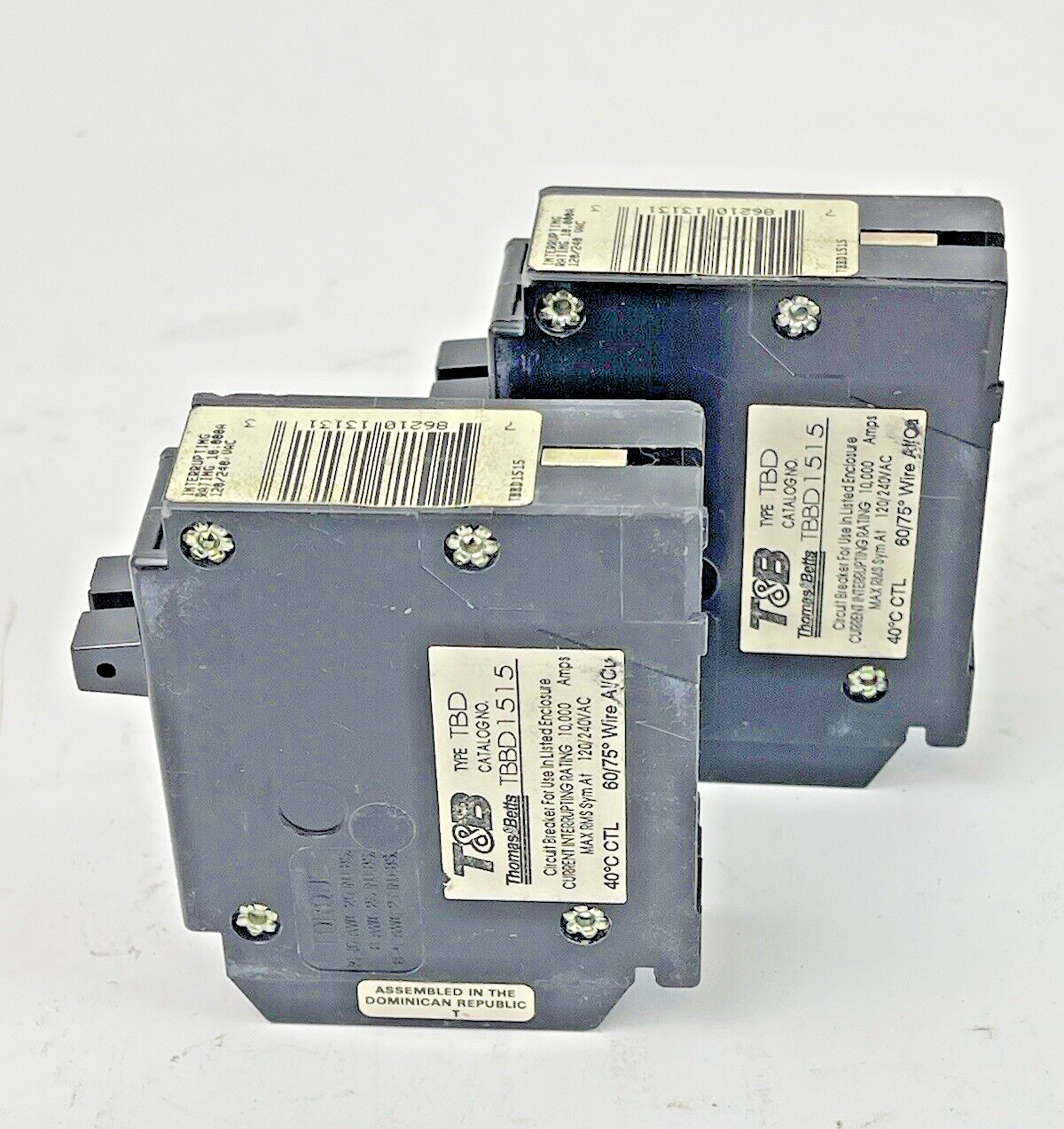 THOMAS & BETTS / T&B *LOT OF 2* - TBBD1515 - TANDEM TWIN CIRCUIT BREAKERS - NEW