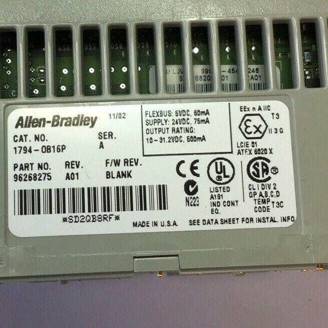ALLEN BRADLEY FLEX I/O 1794-OB16P 24VDC SOURCE OUTPUT W/ 1794-TB3S TERMINAL BASE