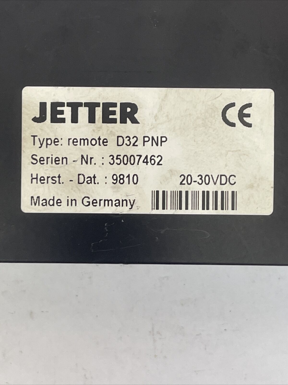 JETTER D32 PNP I/O MODULE REMOTE CONTROL 20-30VDC