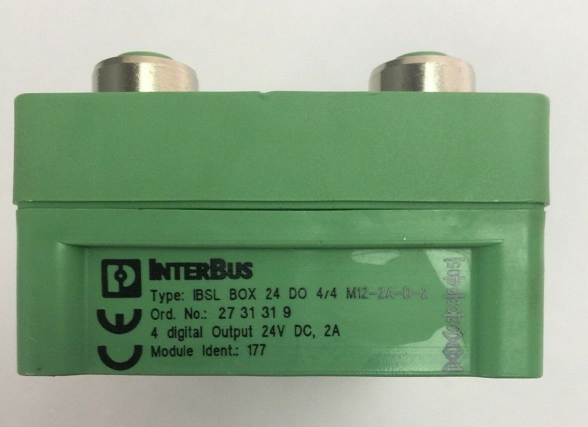 PHOENIX CONTACT IBSL BOX 24 DO 4/4 M12-2A-D-2 I/O MODULE 4 DIGITAL OUTPUT 24VDC